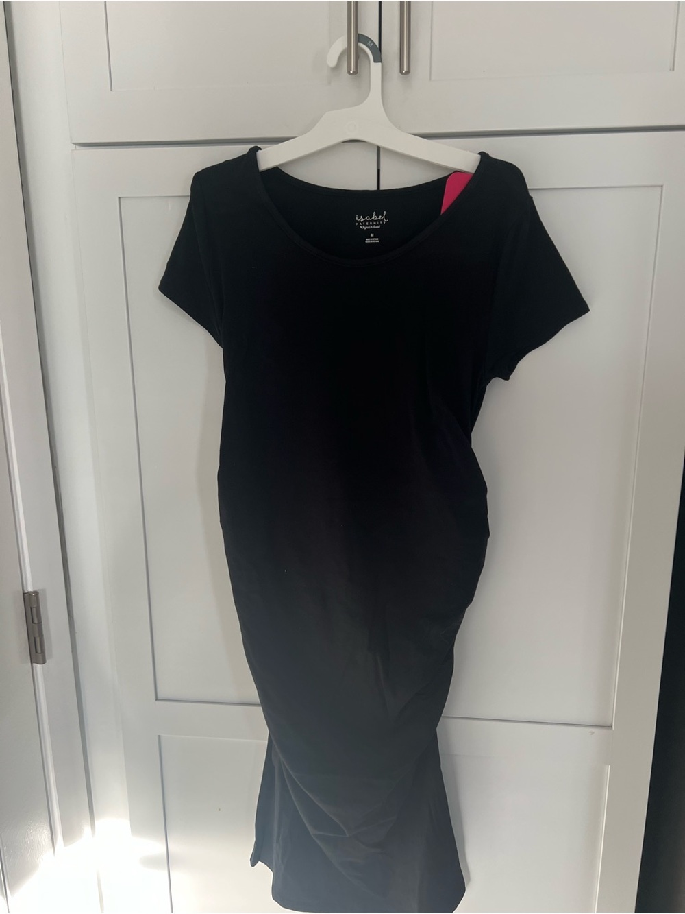 Isabel Maternity by Ingrid & Isabel Black Midi Dress with Pink Accent